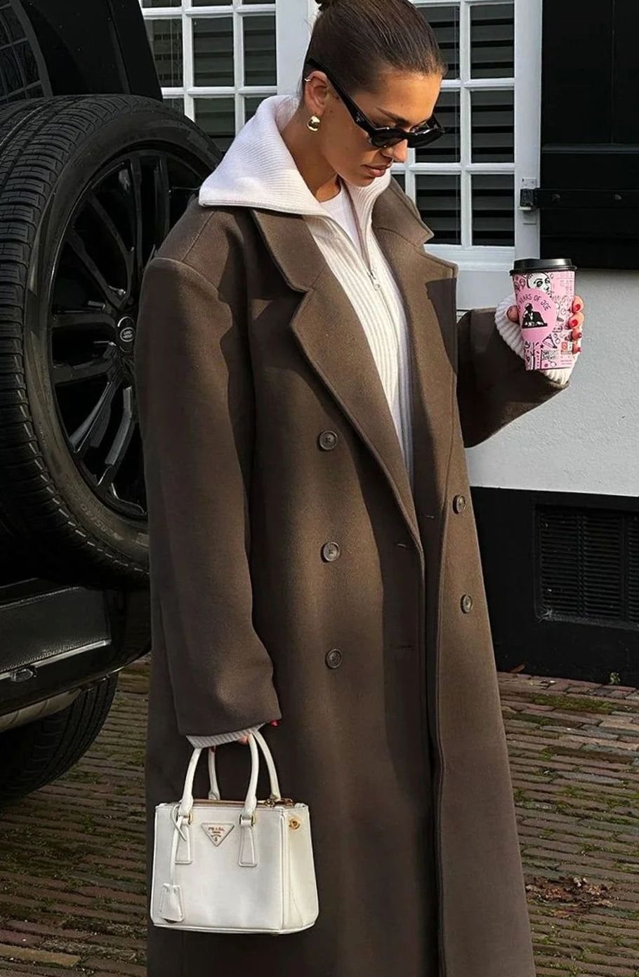 Women's Roomy Near-Ankle Double-Breasted Coat