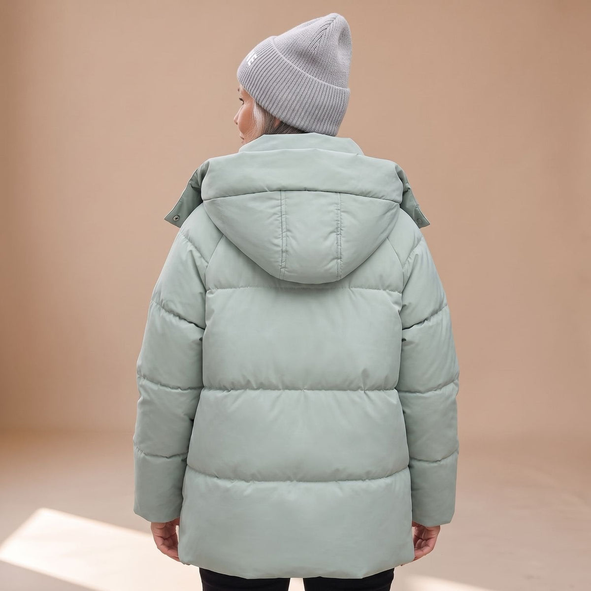 Women's Roomy Quilted Utility Jacket with Large Attached Hood