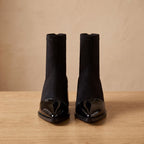 Women's Office-to-Evening Block-Heel Boots with Shiny Pointed Toe