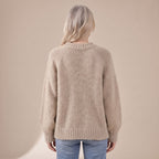 Women's Soft Fluffy Knit Jumper in a Relaxed Raglan Cut