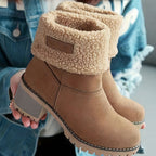 Women's Lug Sole Pull-On Boots with Fold-Over Sherpa Cuff