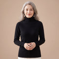 Women's Close-Fit Roll Neck Knit Jumper for Layering - Black