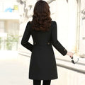 Women's Washable Single-Breasted Trench Coat for Work and Weekends - Black