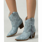 Women's Festival Western Boots with Side Tassel and Pointed Toe