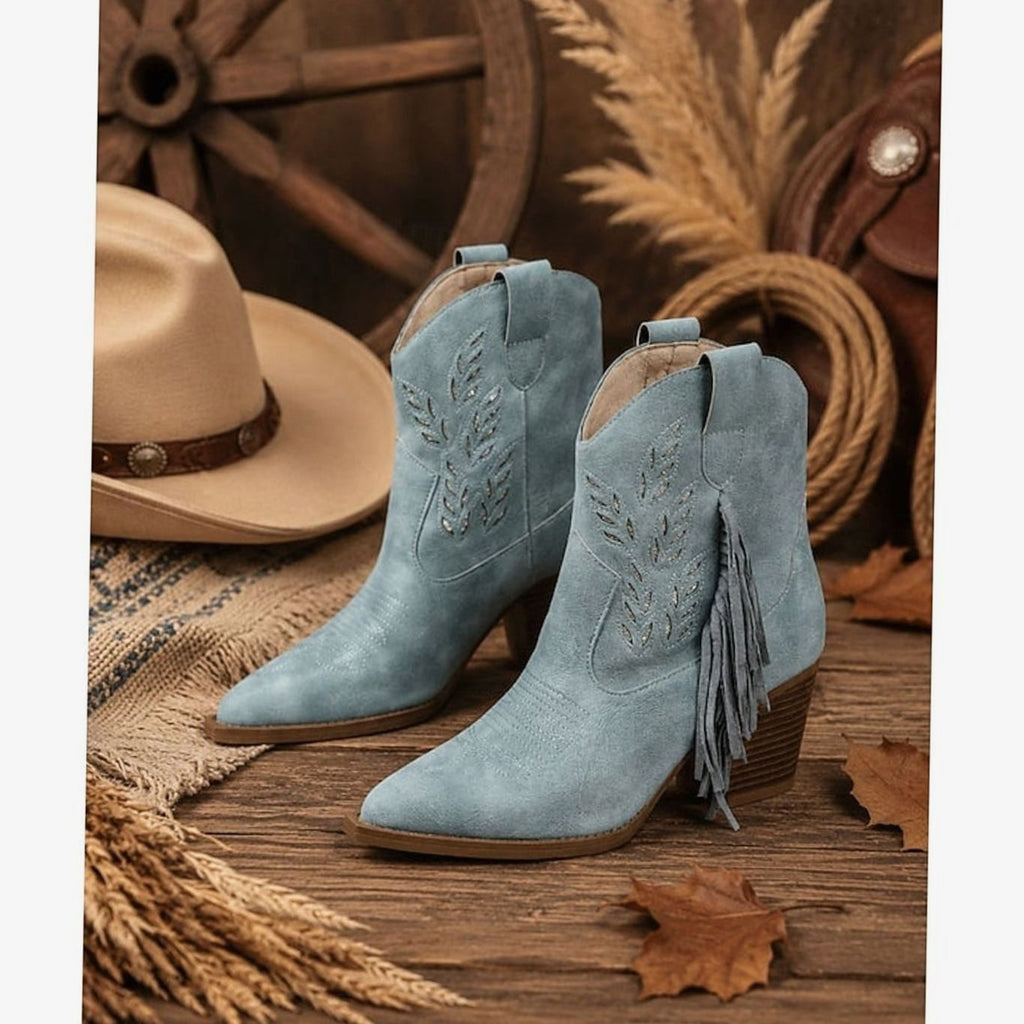 Women's Festival Western Boots with Side Tassel and Pointed Toe