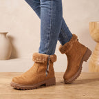 Women's Waterproof Lined Winter Ankle Boots with Removable Insole