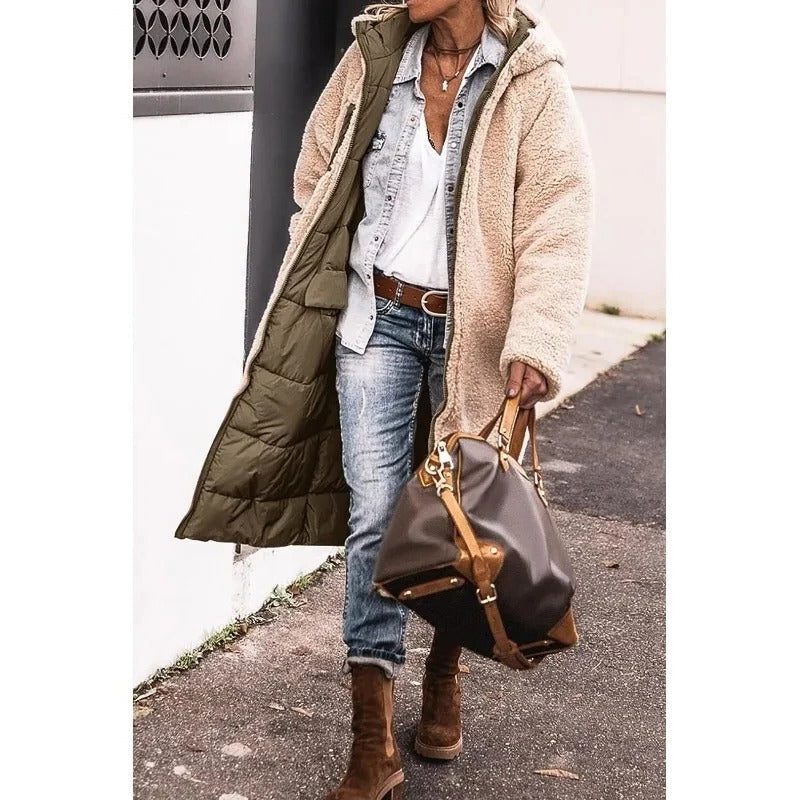 Women's Fleece-Lined Relaxed Puffer Coat, Below-the-Hip Length